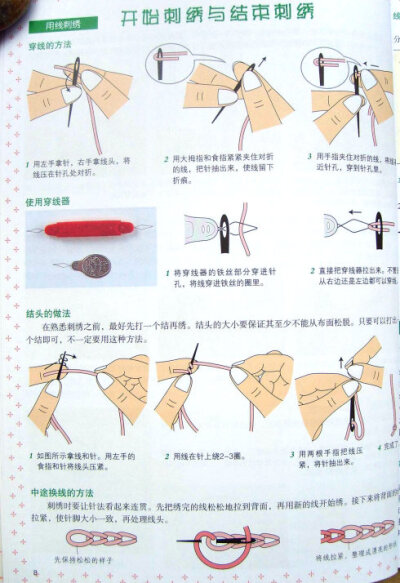 开始刺绣和结束刺绣