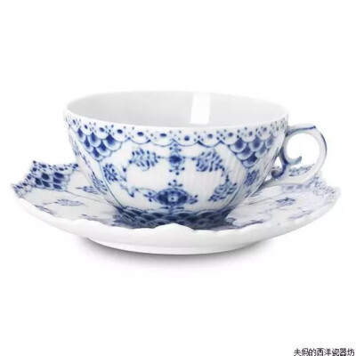 丹麦Royal Copenhagen 皇家哥本哈根 全蕾丝唐草茶杯