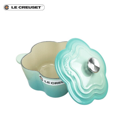 LE CREUSET 酷彩 珐琅铸铁锅 花形锅 青羽色 炖 煮 2L