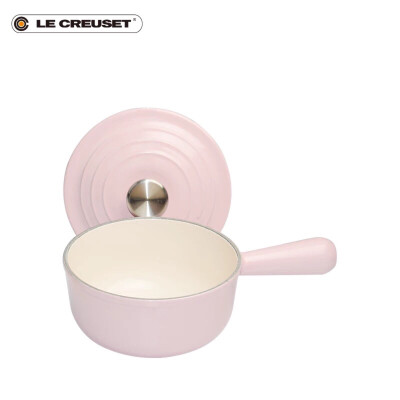 LE CREUSET 酷彩 珐琅铸铁16厘米铸铁手柄 奶锅 雪纺粉