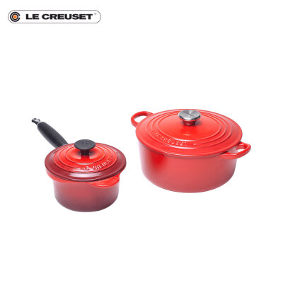 LE CREUSET 酷彩 珐琅铸铁 22cm圆形锅+16cm奶锅