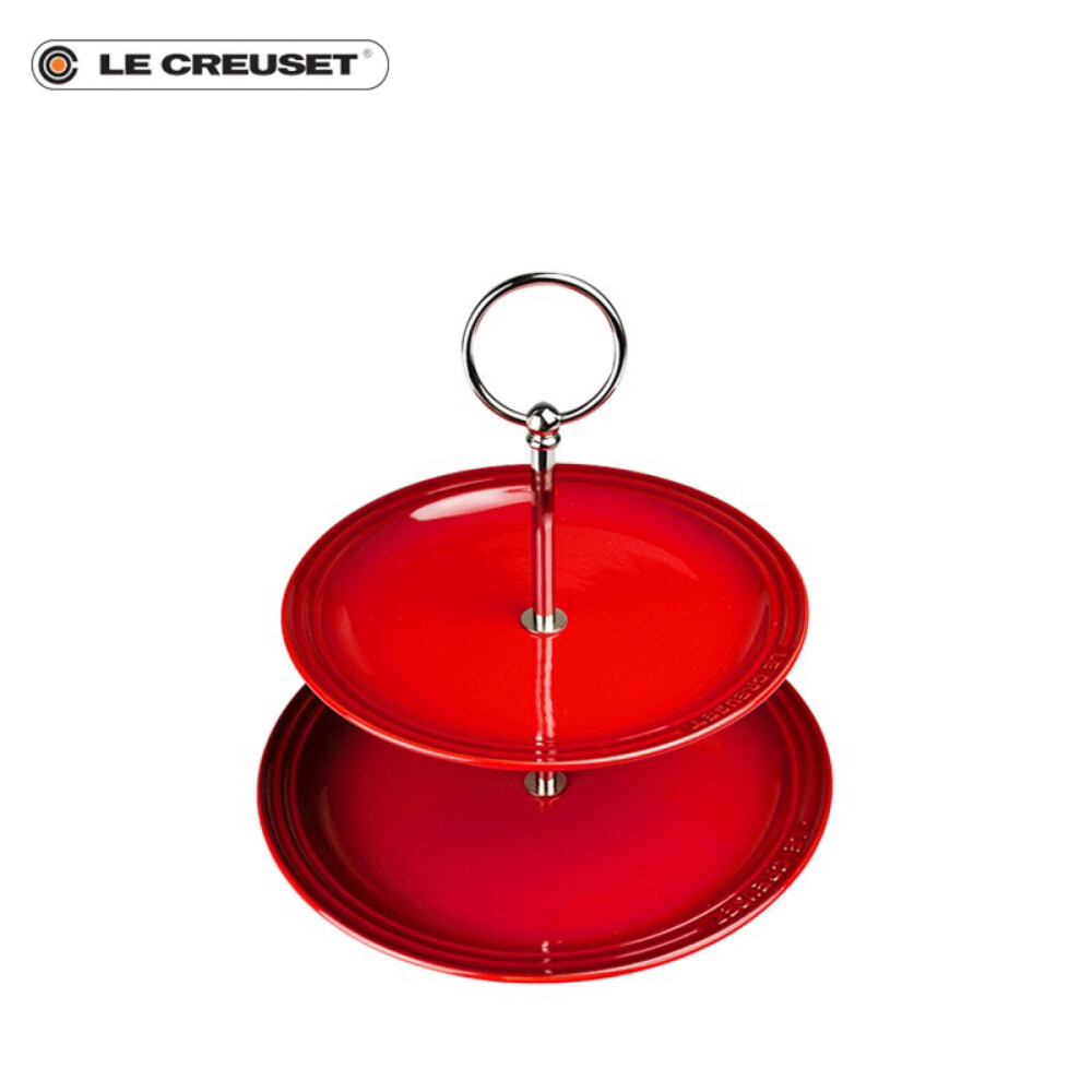 法国 LE CREUSET 酷彩 炻瓷 两层蛋糕架 樱桃红