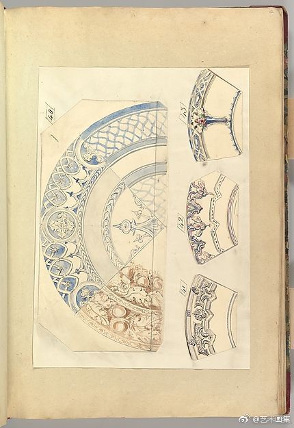 复古陶瓷盘子装饰纹样 ​