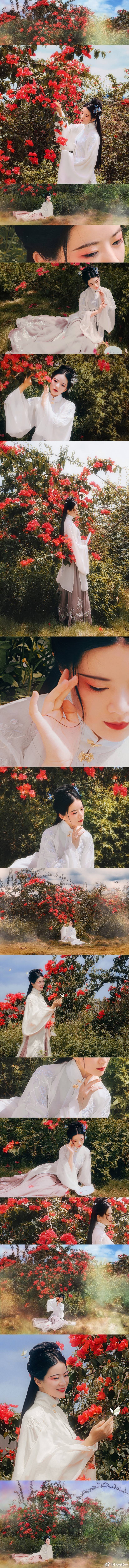 "素梦"
晓雨骤停晴有色，玄女驾临乘朝阳。
素衣增白绣虹光，金钗添辉映云裳。
闲卷红袖草间卧，淡拢青丝花中藏。
蜂方唱罢蝶献舞，繁忙只怨夏日长。
常恨人间多薄幸，半恼情痴半恼郎。
仙子今朝人间戏，书生余世梦襄王。
出镜/后期/妆造:和一
地点:五合校区
#南宁约拍##古风摄影##汉服##汉服摄影##汉服写真#
