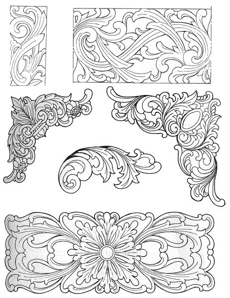 一些灰常精美的古典花纹设计参考，收藏需转！ （转）@黑白插画装饰画 ​