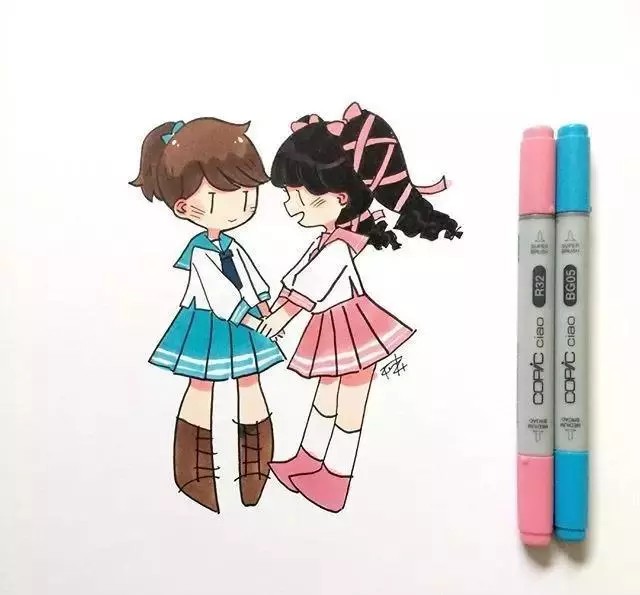 马克笔 针管笔
细腻意境精致唯美
服装搭配 动漫 清新