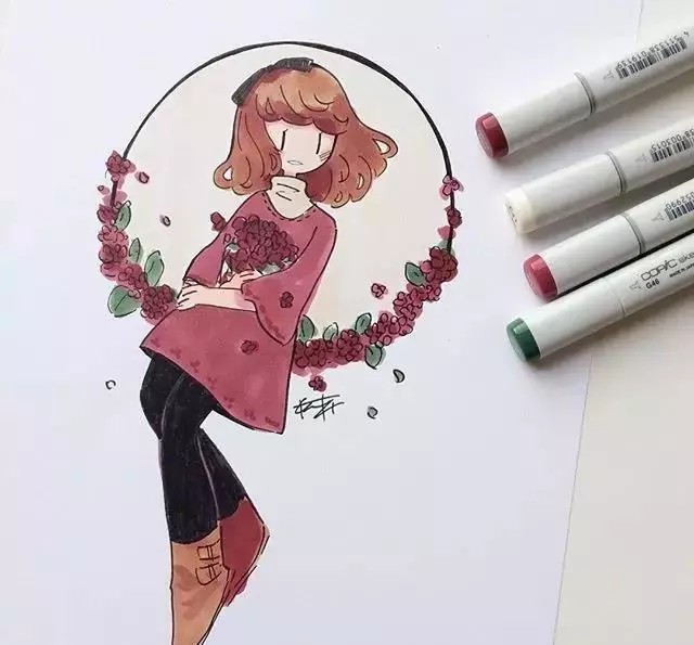 马克笔 针管笔
细腻意境精致唯美
服装搭配 动漫 清新