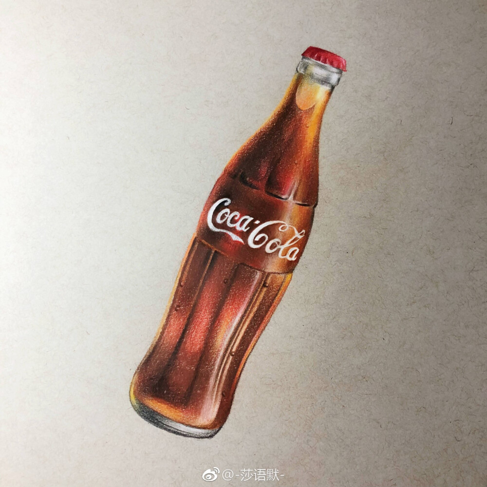 色彩可乐瓶临摹图片