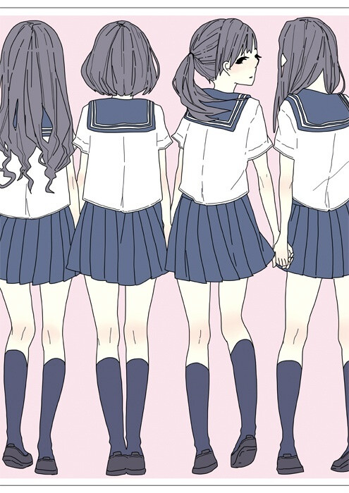 绘画素材 女孩子的各种校服