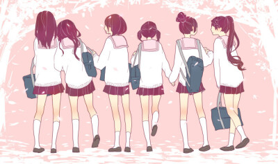 绘画素材 女孩子的各种校服