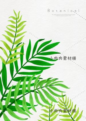 水彩高清绿色热带植物盆栽仙人掌装饰画芯PSD分层设计模板psd157