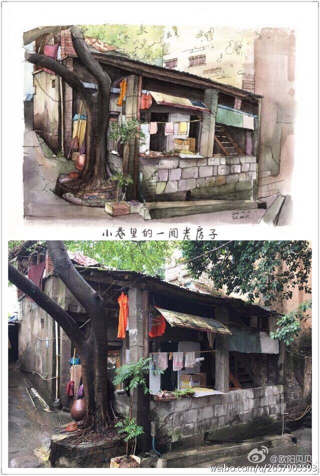 钢笔淡彩 建筑系列