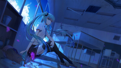 VOCALOID 初音未来 绘师：极道寂（pixiv id=5245628） 本作品pixiv id=69544713