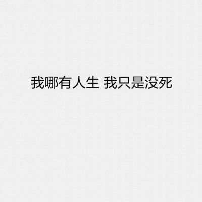 我哪有什么人生 我只是没死