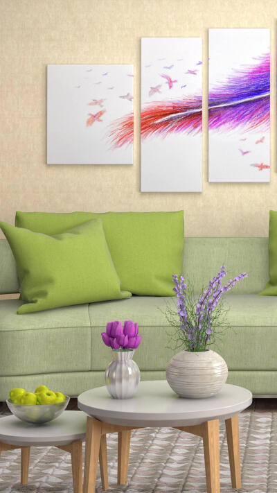 清新家居—华为杂志锁屏
风格独特的挂画、清新明艳的插花，给室内空间带来了温馨的格调。©壹刻传媒