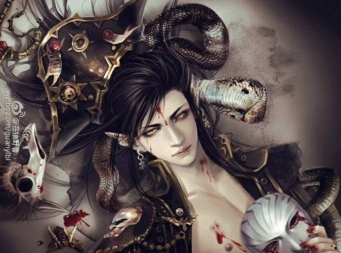 妖孽美男，古风，cg