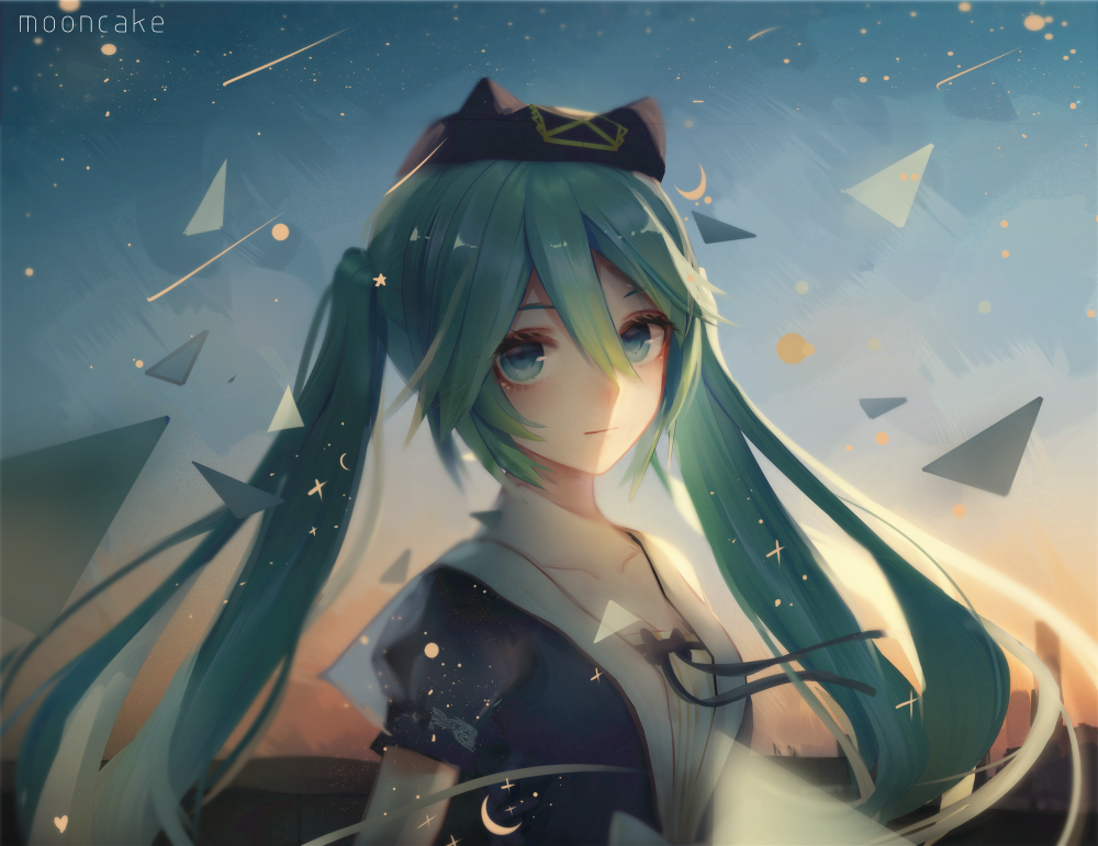 VOCALOID 初音未來 繪師：一個(gè)石頭月餅@月餅（pixiv id=12983099）本作品pixiv id=69596972