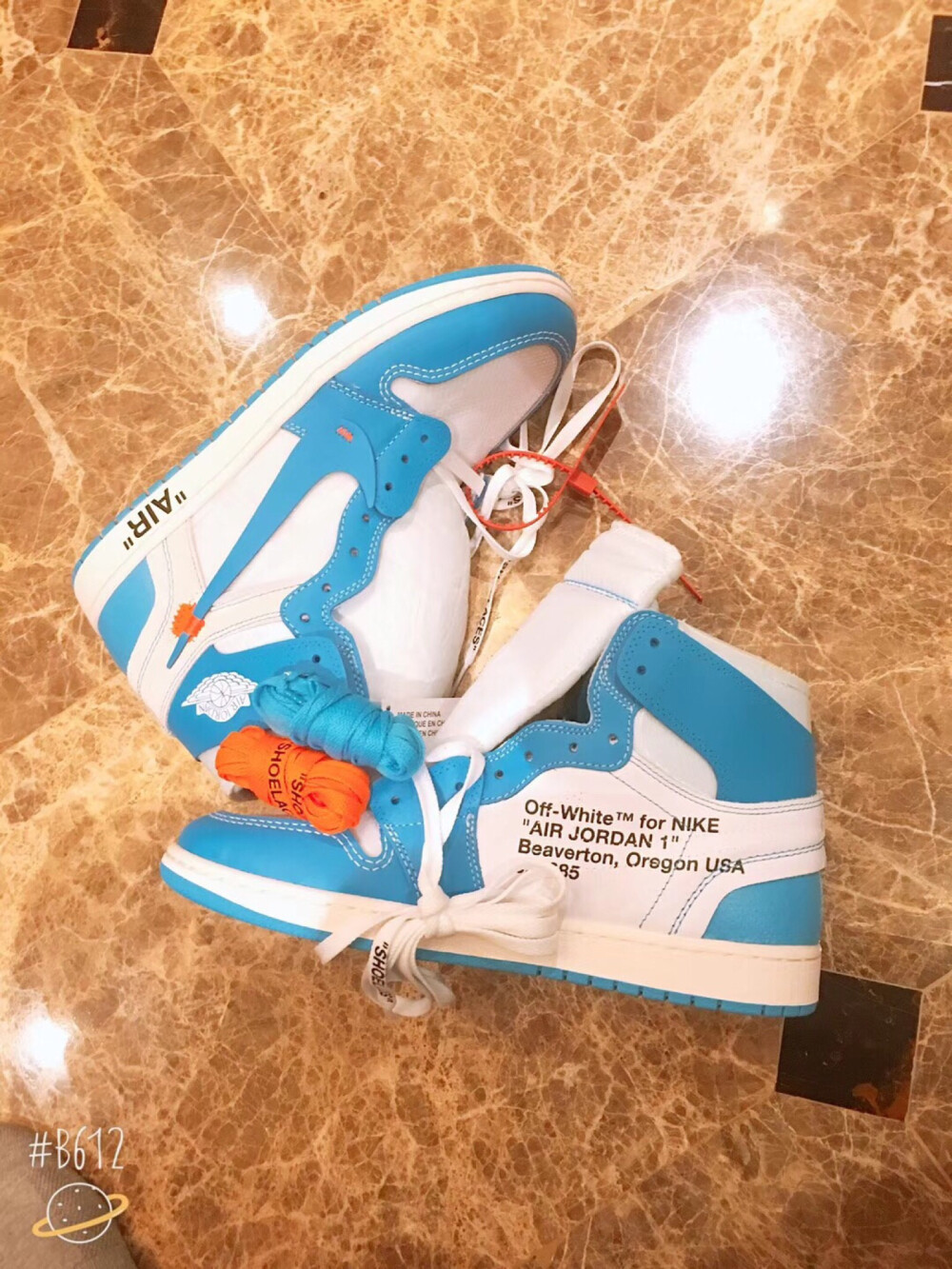 off white 联名 aj Nike 白蓝款