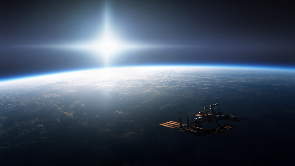 General 1600x900 space space station Earth clouds