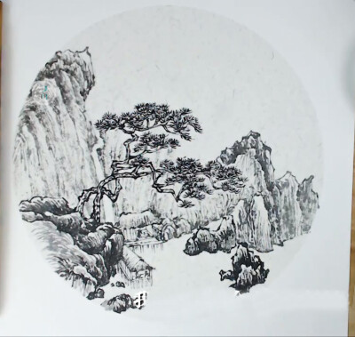 国画，国画山水，国画入门，国画自学，绘画技巧，过程 ，手绘，插画，新手入门，毛笔，宣纸，国画水墨