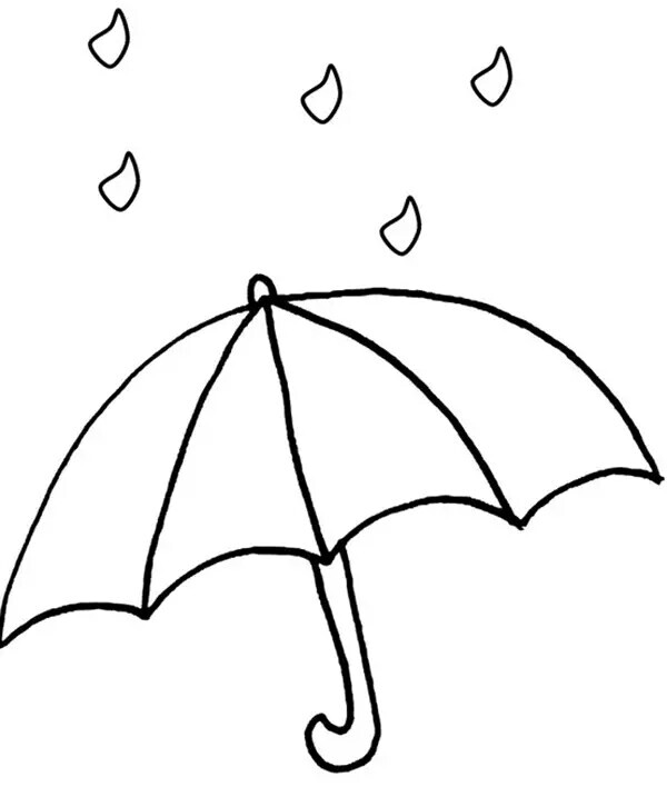 下雨天简笔画，彩虹、雨滴、雨伞素材~