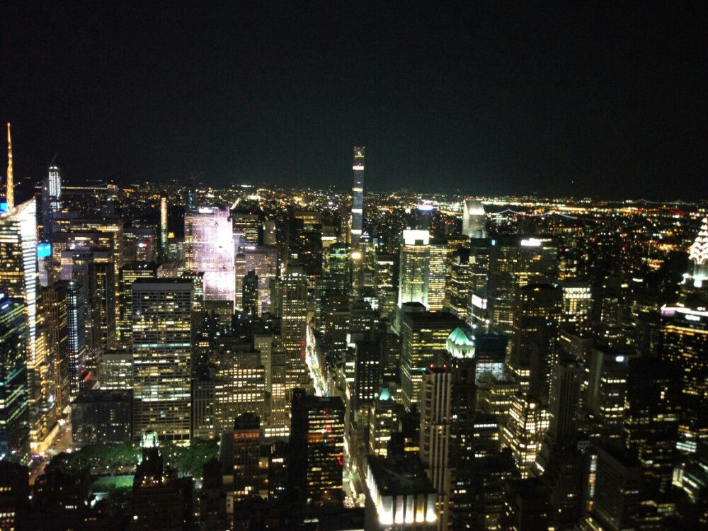 Manhattan的夜景，在帝国大厦顶上拍的。