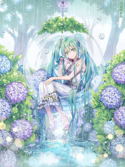 VOCALOID 初音未来 绘师：ロアン（p id=23284588） 本作品id=69633886