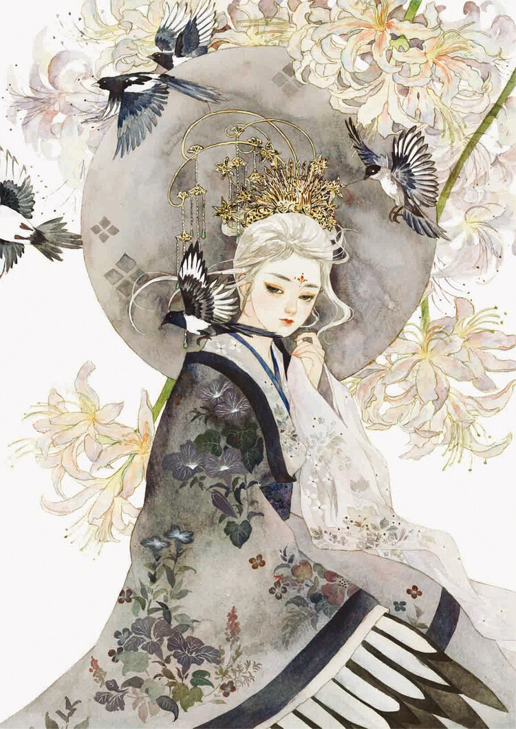 古风 手绘 线稿 画匣子-花鸟集-喜鹊 | Sherlock木南