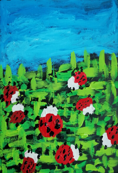 草地上的七星瓢虫