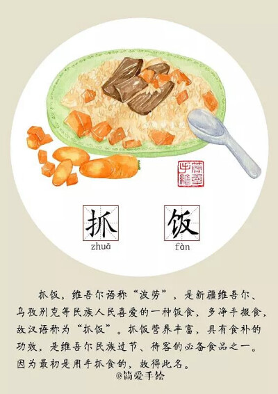 新疆美食 美食图集 @简爱手绘