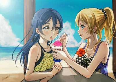 [cp]#lovelive!# 园田海未&绚濑绘里 各种小日常[心]（原图地址http://t.cn/RvD06RI） ​​​[/cp]