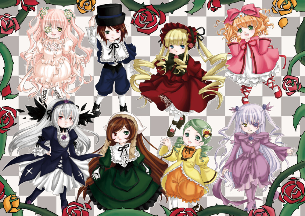 蔷薇少女薔薇少女ローゼンメイデン Rozen Maiden [水銀燈/金糸雀/翠星石 /蒼星石/真紅/雛莓/雪華綺晶/薔薇水晶]