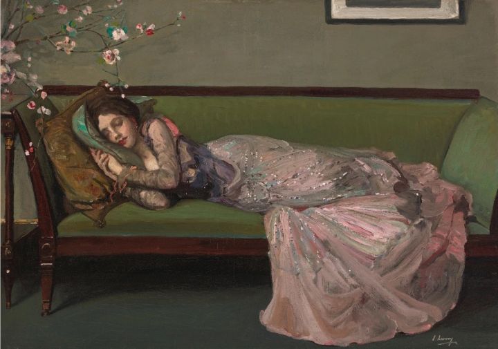 John Lavery - The Green Sofa