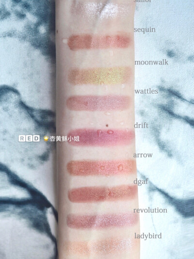 coloupop单色眼影
dgaf/revolution/arrow/wattles/moonwalk/sequin/sailor/ladybird/drift