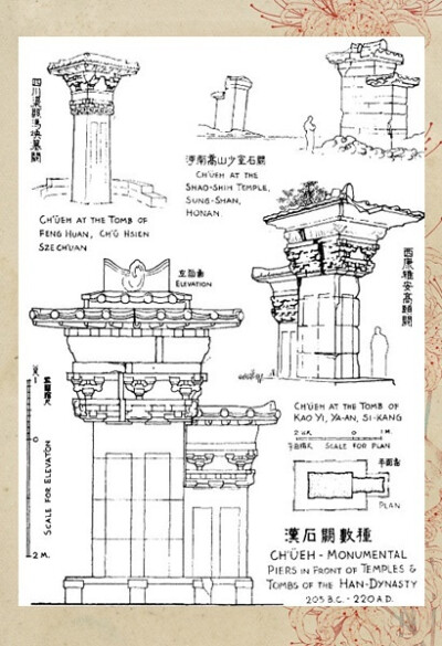 梁思成的建筑手稿 ​