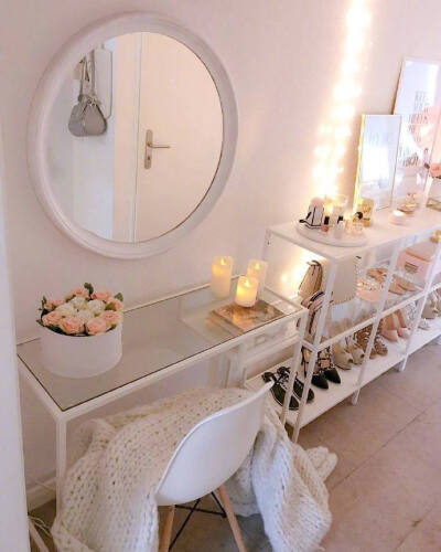 粉白色系的家装风格，少女心满满~ ​