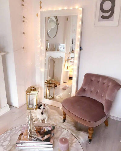 粉白色系的家装风格，少女心满满~ ​