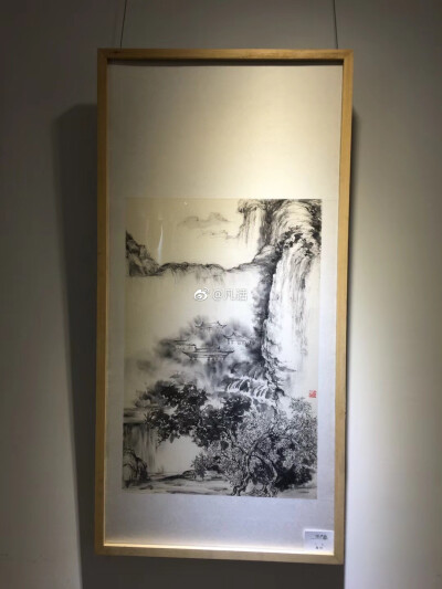 第二次画山水画，装框送展效果还不错