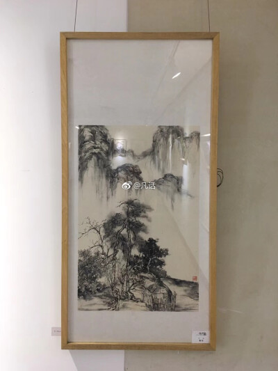 第二次画山水画，装框送展效果还不错