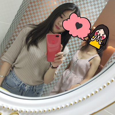 针织搭牛仔裤 超显瘦♡
条纹连体裤也是最爱