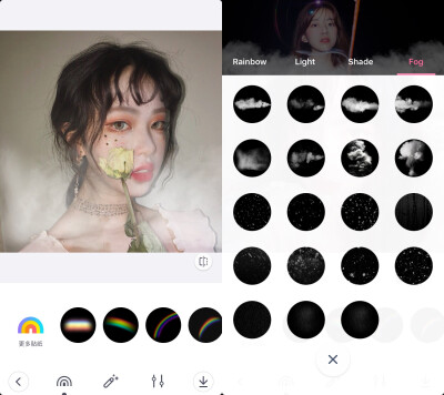 APP：Rainbow
艺术光影贴纸