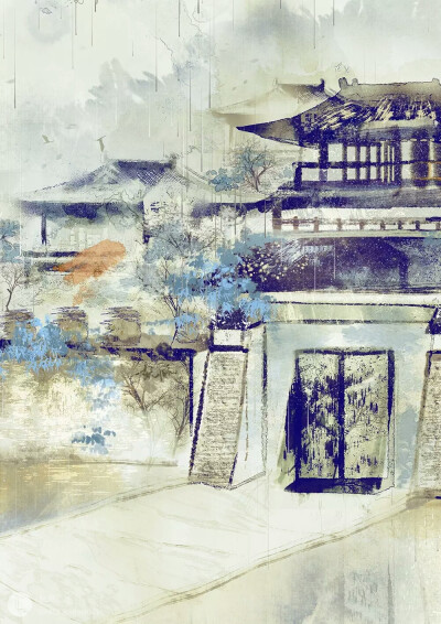 手绘古风风景
画师：妩酥