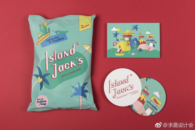 这可能是一包网红薯片～～来自Island Jack的包装设计。#求是爱设计# ​