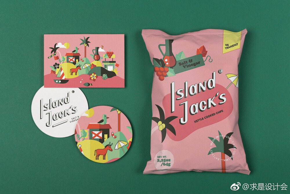 这可能是一包网红薯片～～来自Island Jack的包装设计。#求是爱设计# ​