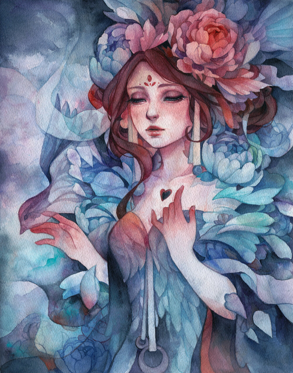 水彩 人物绘画 插画 插画师ins@ margaretmoralesart