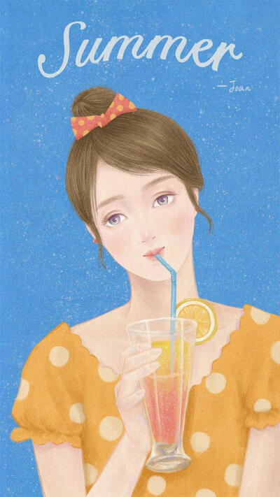 夏日女孩 ~ 插画 By_Joan音_站酷