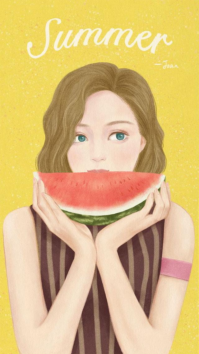 夏日女孩 ~ 插画 By_Joan音_站酷