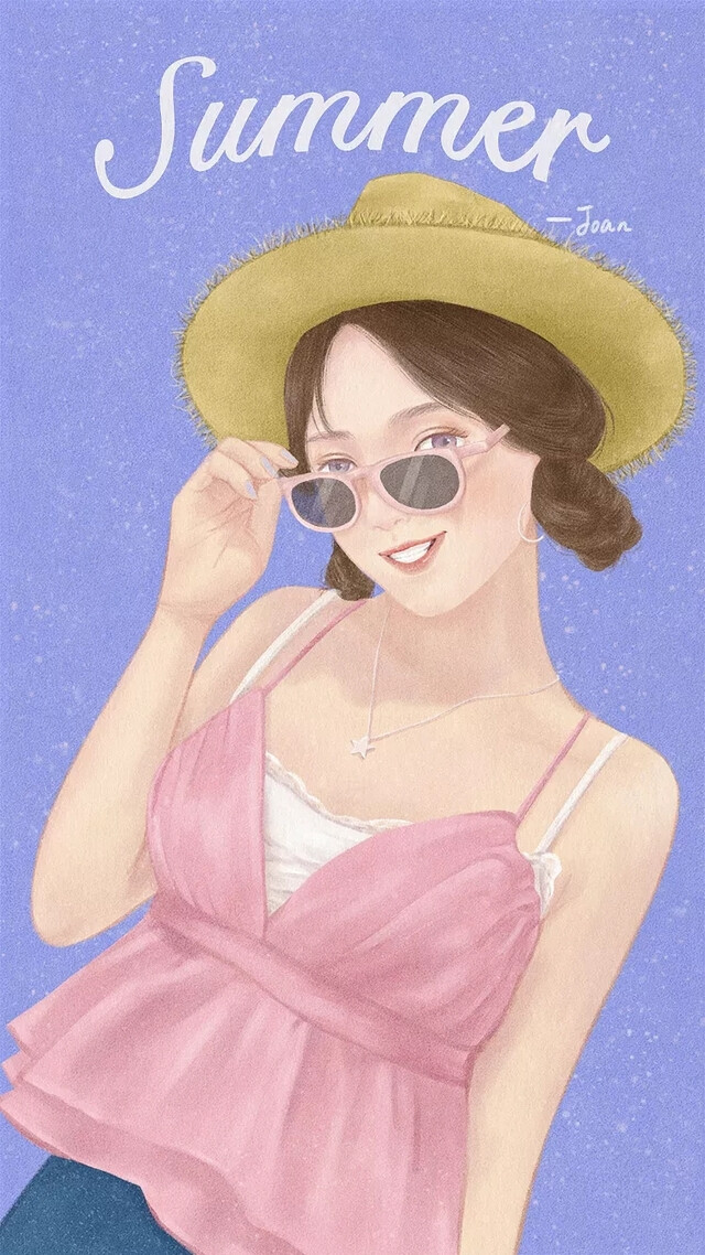 夏日女孩 ~ 插画 By_Joan音_站酷