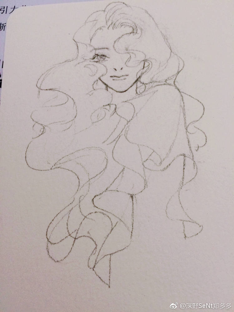 #手绘色彩水彩 线稿#微博@深野SeNt郑多多 侵删