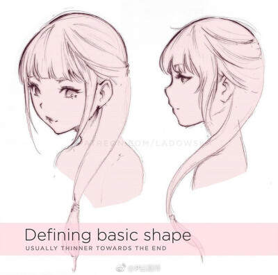 女孩发辫的绘法教程，ins：howto_artist ​（转）via @ins插画 ​